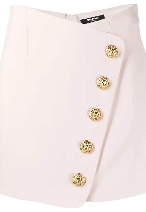Balmain asymmetrisk omlottkjol i midilängd - Rosa