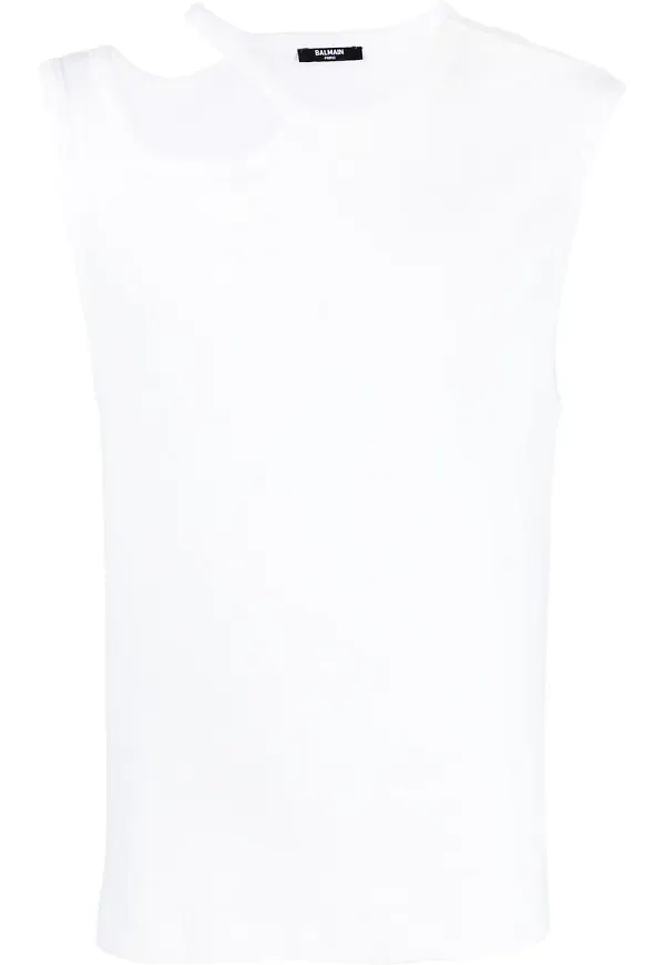 Balmain asymmetriskt linne - Vit