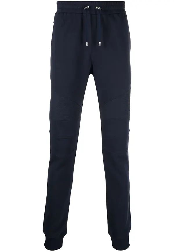 Balmain avsmalnande joggingbyxor med logotyp - Blå