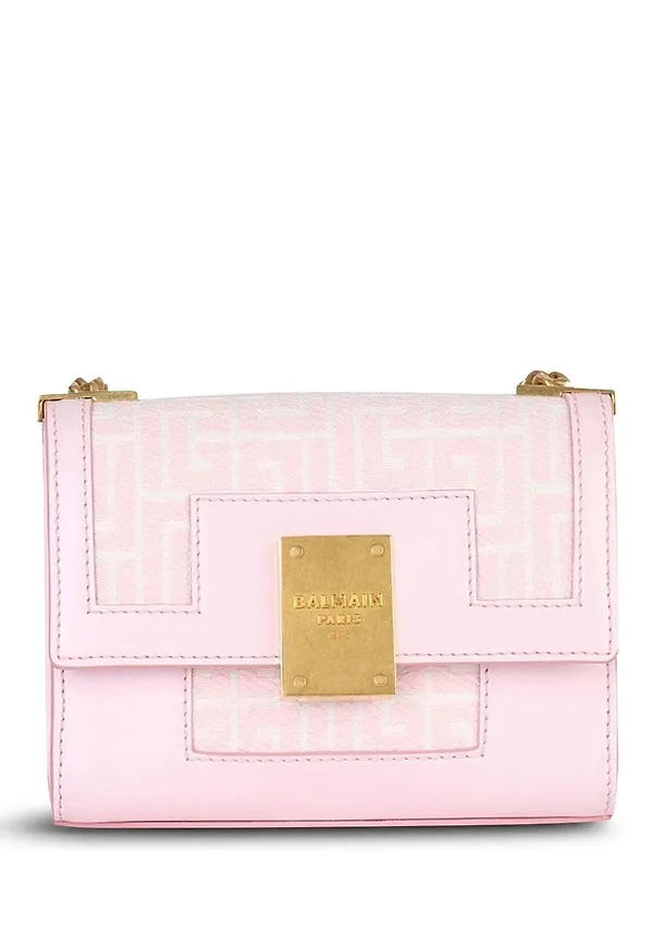 Balmain axelväska med monogram - Rosa