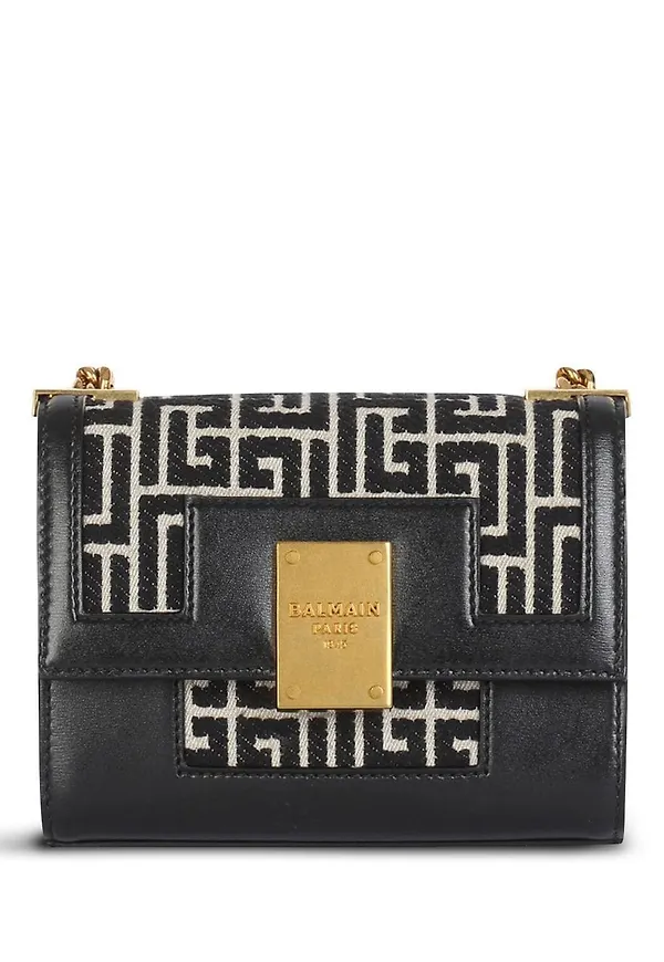 Balmain axelväska med monogram - Svart
