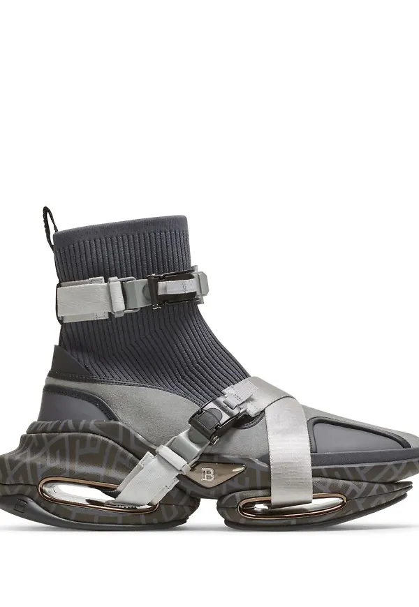 Balmain B-Bold höga sneakers - Grå
