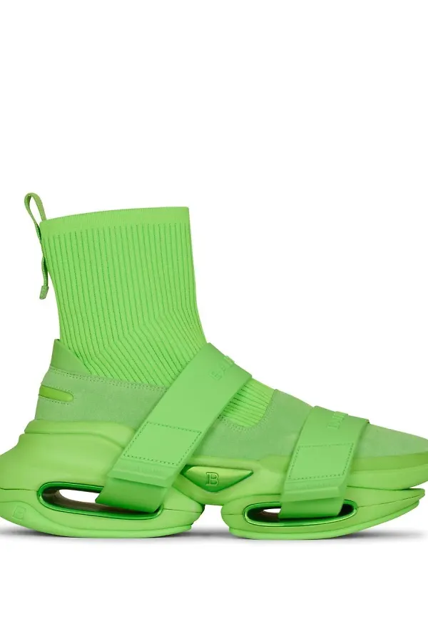 Balmain B-Bold höga sneakers - Grön