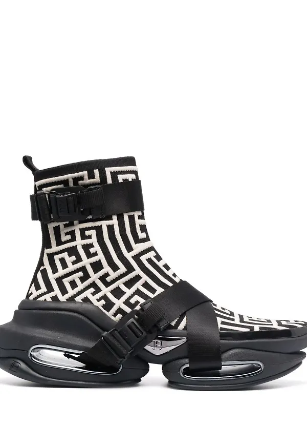 Balmain B-Bold höga sneakers - Neutral