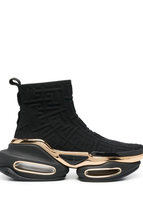 Balmain B-Bold höga sneakers - Svart