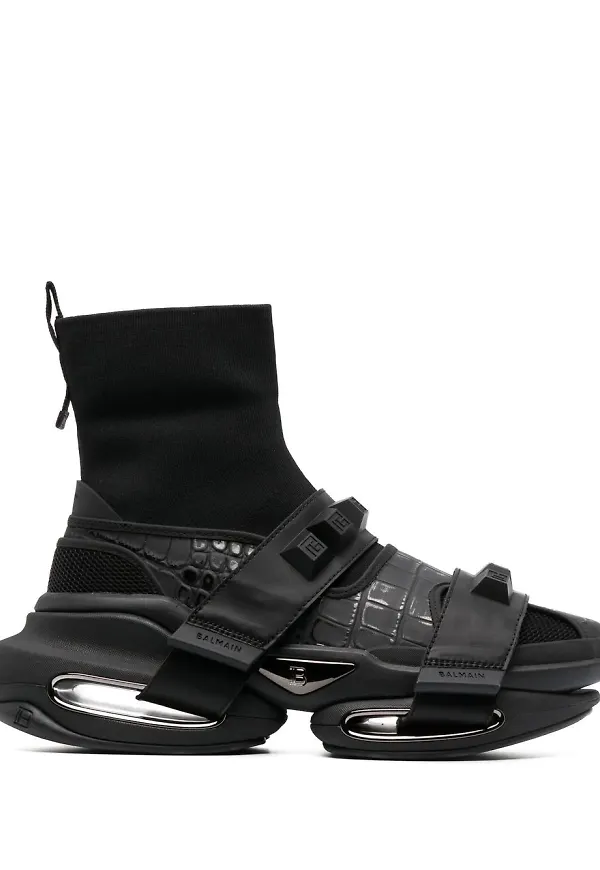 Balmain B-Bold höga sneakers - Svart