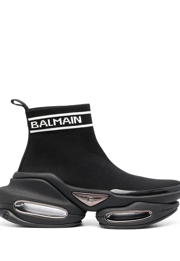 Balmain B-Bold höga sneakers - Svart