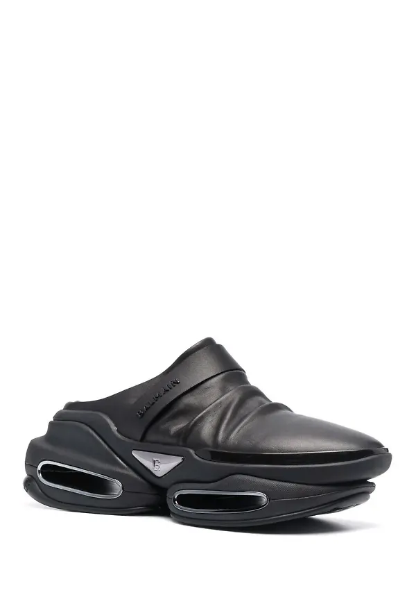 Balmain B-Bold slip-ons i läder - Svart