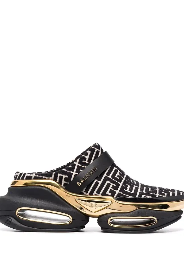 Balmain B-Bold slip-ons med monogram - Svart
