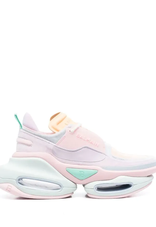 Balmain B-Bold sneakers med färgblock - Rosa