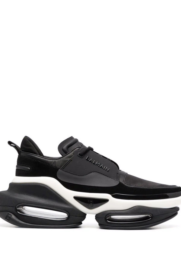 Balmain B-Bold sneakers med grov sula och snörning - Svart