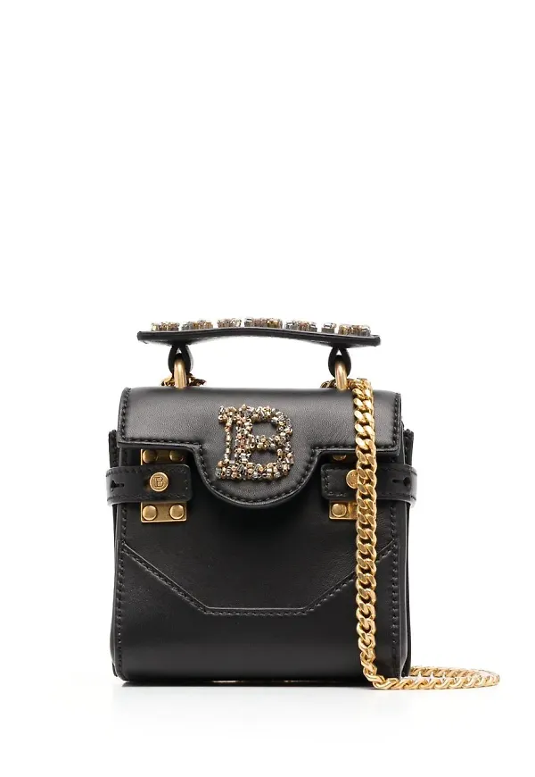Balmain B-Buzz liten axelremsväska - Svart