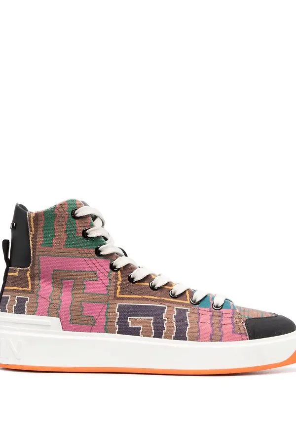 Balmain B-Court höga sneakers - Brun