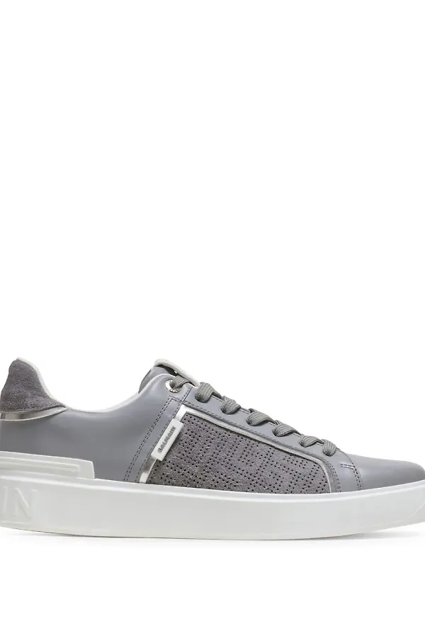 Balmain B-Court lädersneakers - Grå