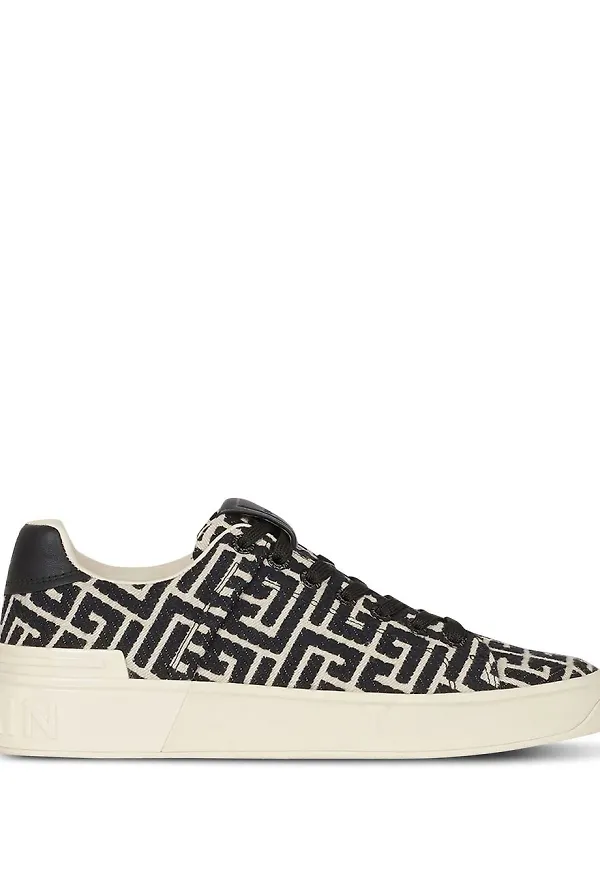 Balmain B-Court monogram sneakers - Vit