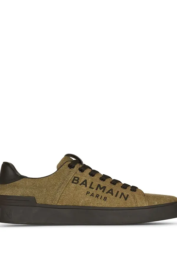 Balmain B-Court sneakers med logotyp - Grön