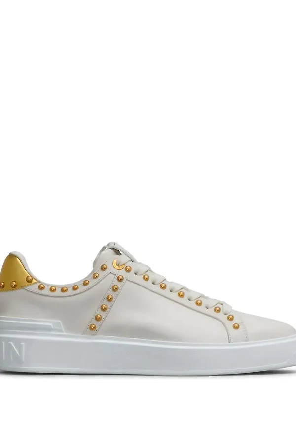 Balmain B-Court sneakers med nitar - Vit