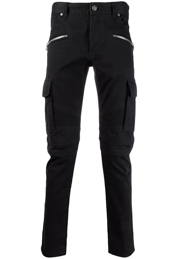 Balmain B-embossed cargo-jeans - Svart