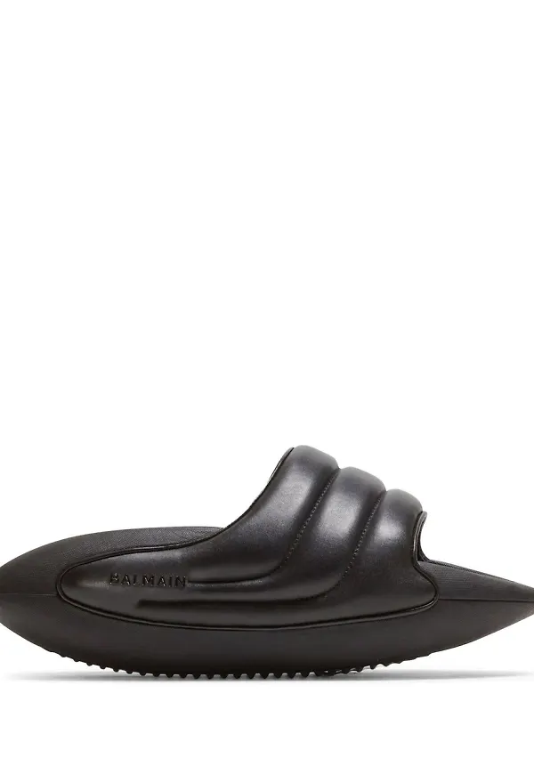 Balmain B-IT quiltade slip-ons - Svart