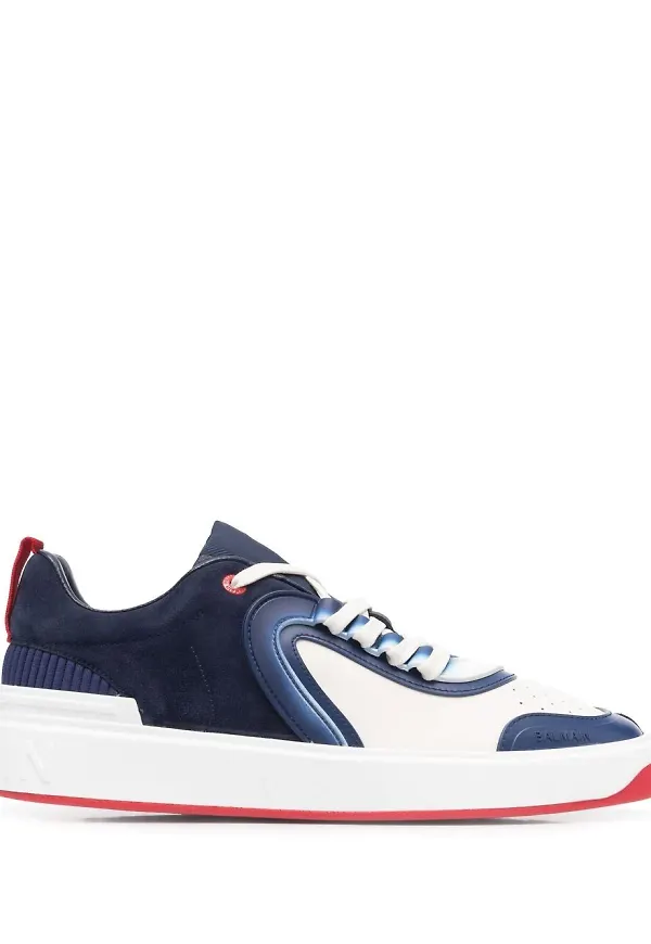 Balmain B-skate låga sneakers med panel - Blå