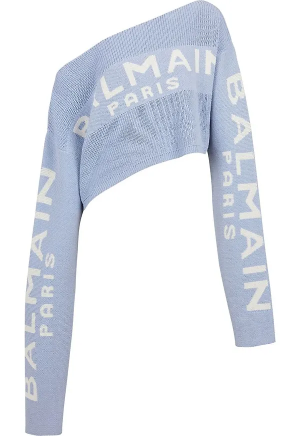 Balmain baraxlad tröja - Blå