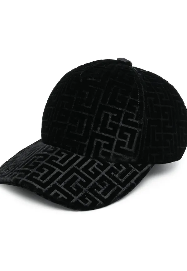 Balmain basebollkeps med monogram - Svart