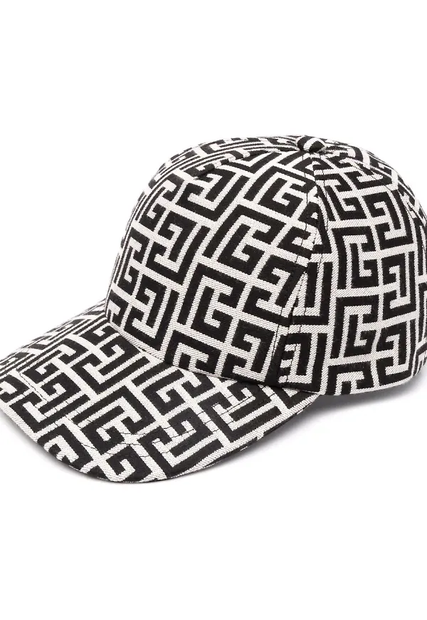 Balmain basebollkeps med monogram - Svart