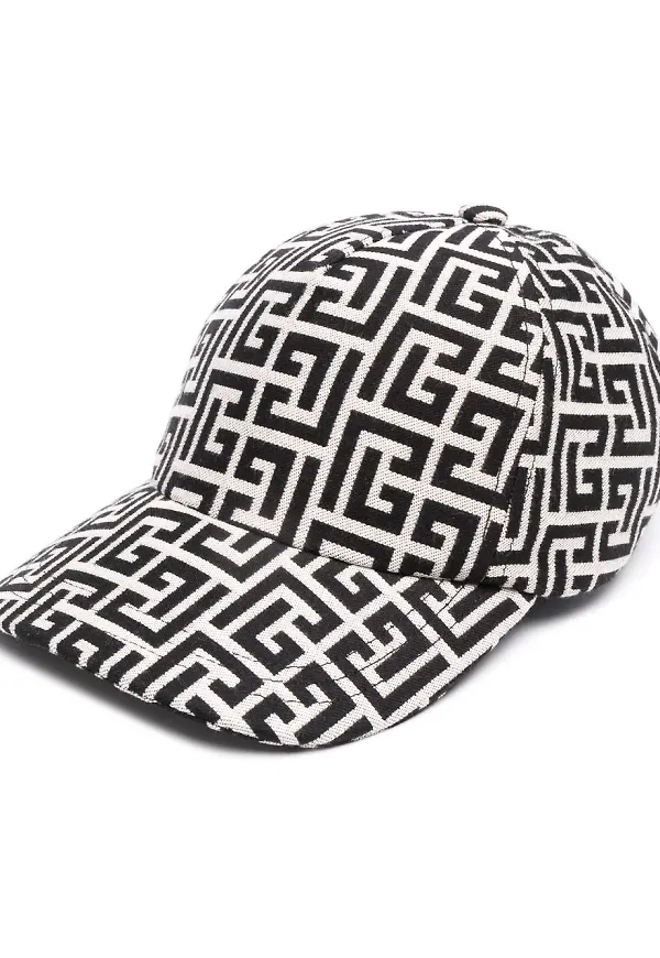 Balmain basebollkeps med monogram - Svart