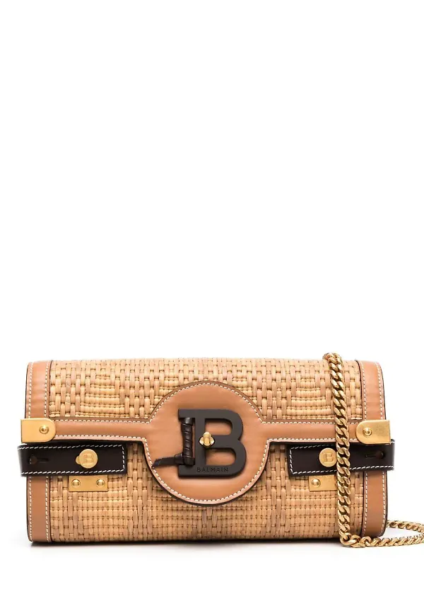 Balmain BBuzz axelväska med basteffekt - Neutral