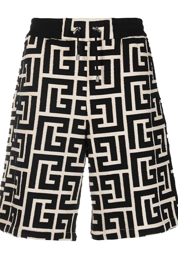 Balmain bermudashorts med monogram - Svart