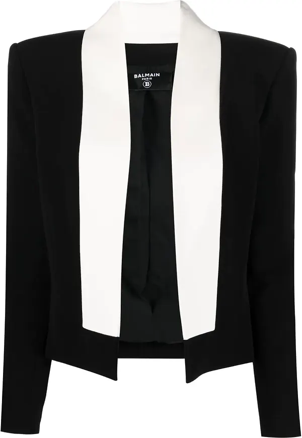 Balmain beskuren blazer med öppen front - Svart