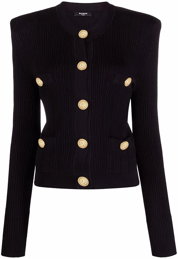 Balmain beskuren kofta - Svart