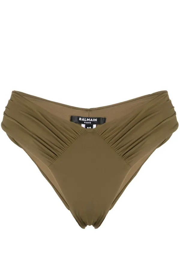 Balmain bikinitrosor med draperad detalj - Grön