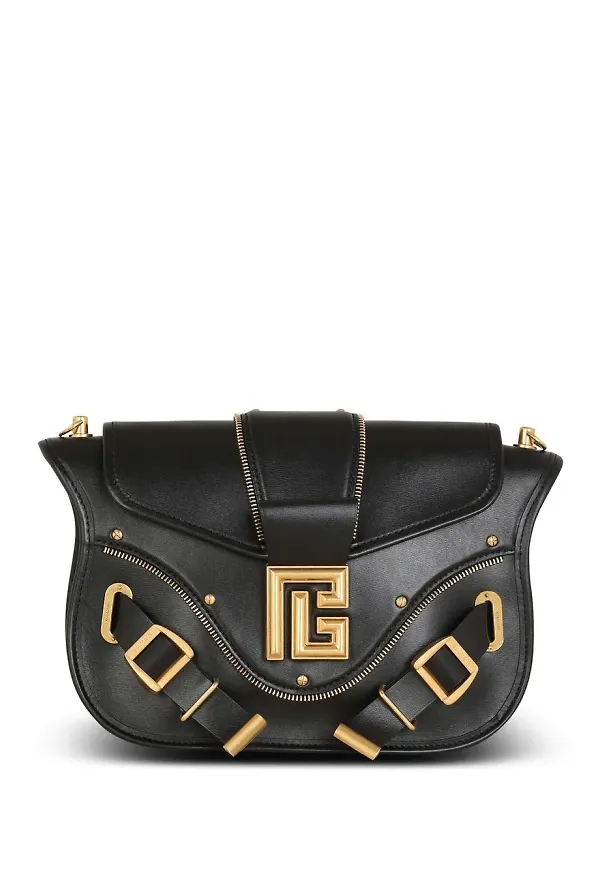 Balmain Blaze leather shoulder bag - Svart
