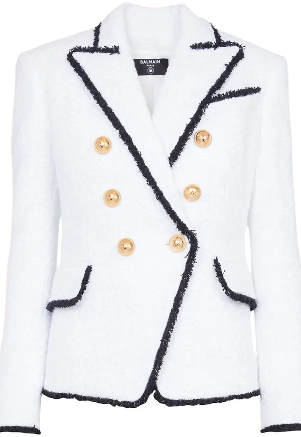 Balmain blazer i boyfriend-modell - Vit