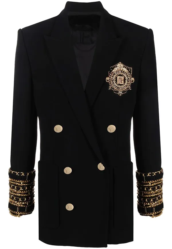 Balmain blazer med brodyr - Svart