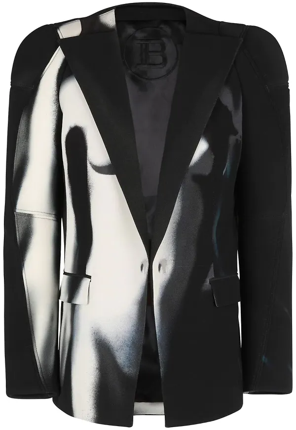 Balmain blazer med grafiskt tryck - Svart
