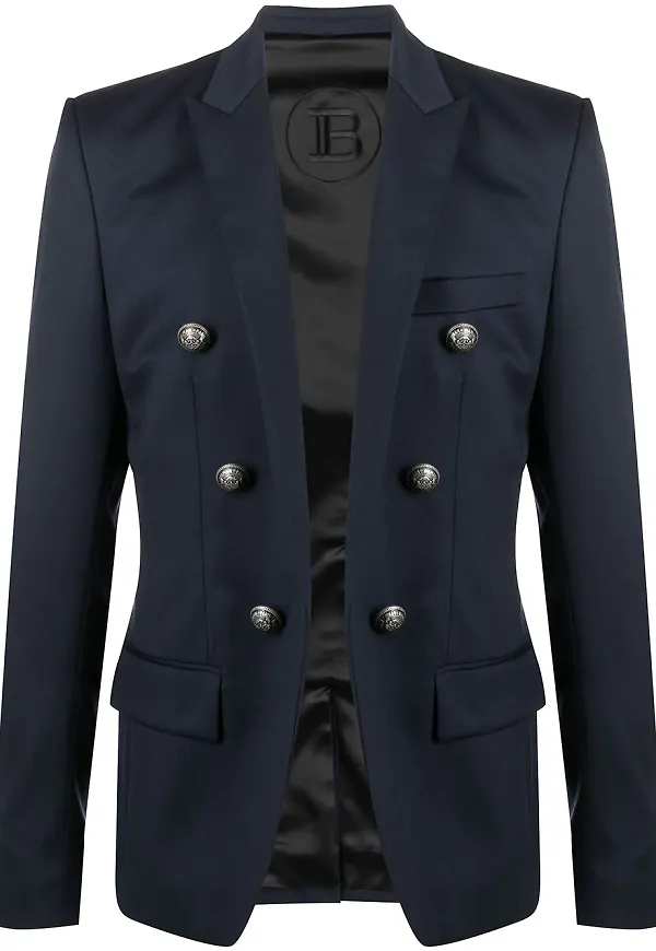 Balmain blazer med knappdetalj - Blå