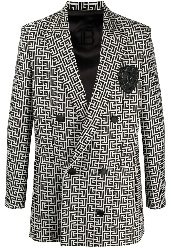 Balmain blazer med monogram - Neutral