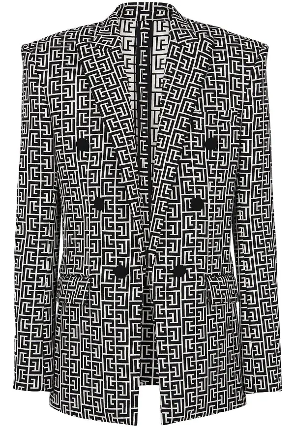Balmain blazer med monogram - Svart