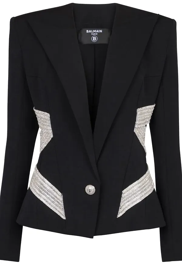 Balmain blazer med strass - Svart