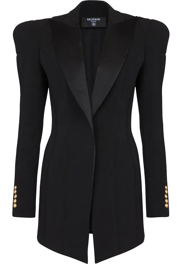 Balmain blazer med strukturerad axel - Svart