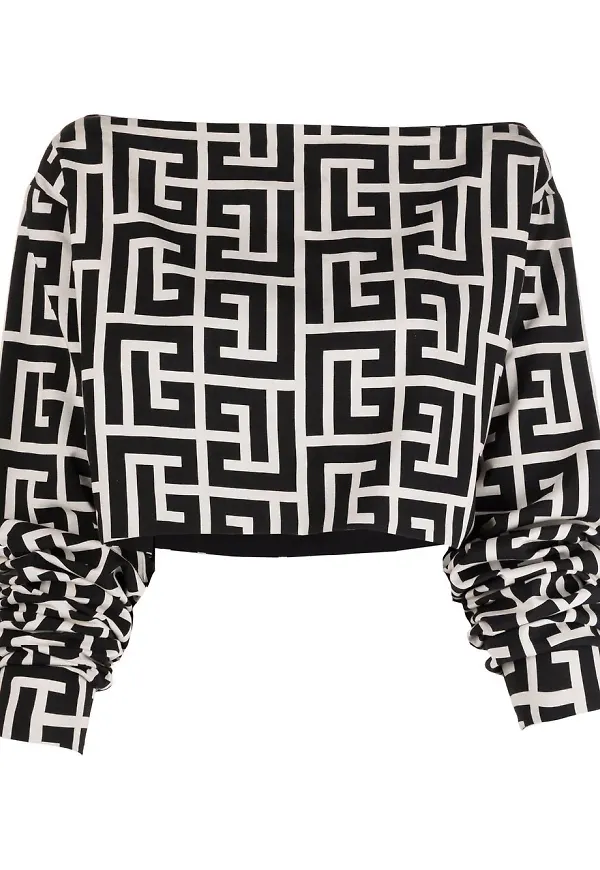 Balmain blus med monogram - Svart