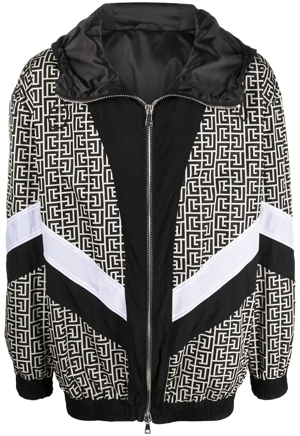Balmain bomberjacka med monogram - Svart