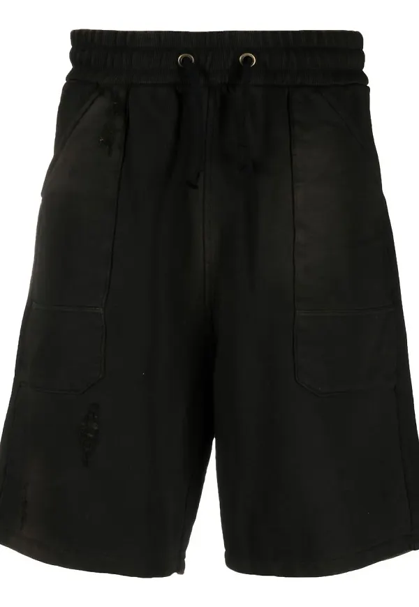 Balmain bomullsshorts med sliten effekt - Svart