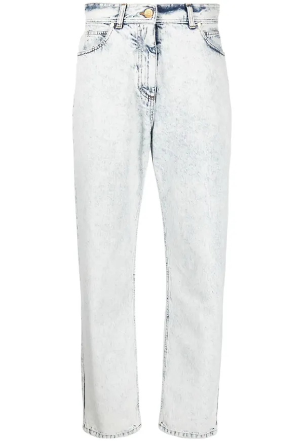 Balmain boyfriend-jeans med hög midja - Blå