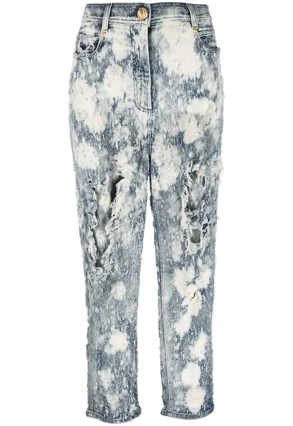 Balmain boyfriend-jeans med slitning - Blå