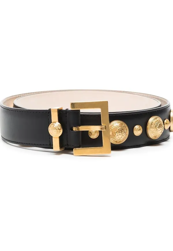 Balmain brett skärp med mynt - Svart