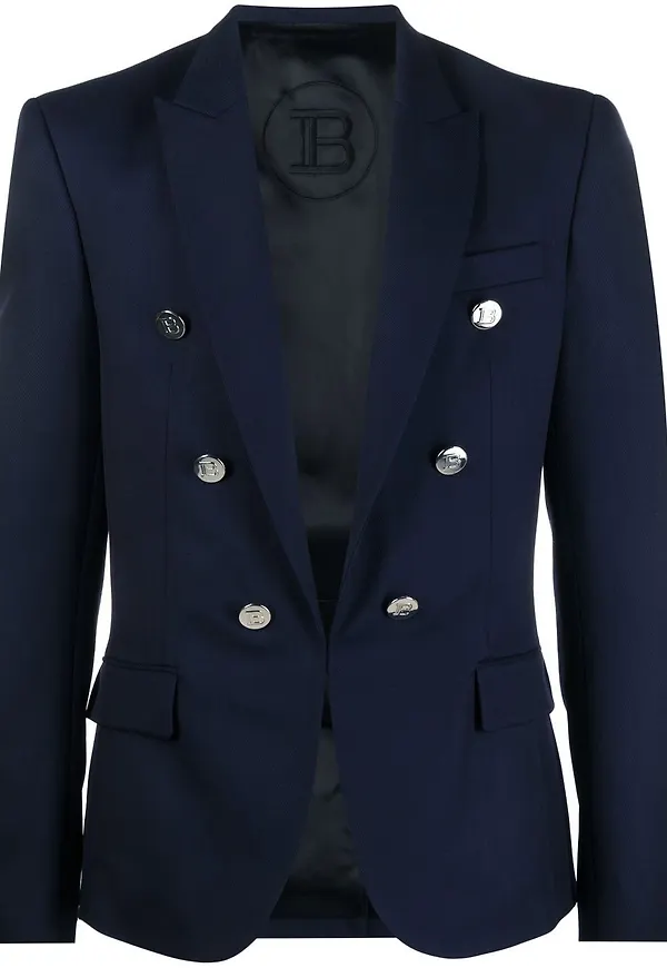 Balmain button-detailed wool blazer - Blå