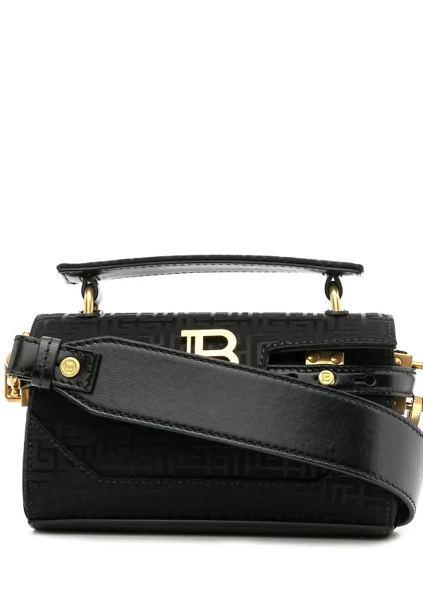 Balmain Buzz väska med monogram - Svart